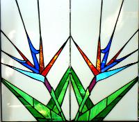  vitrales ave del paraiso o flor de pajaro strelitzia (tecnica tiffany).-
cod:42